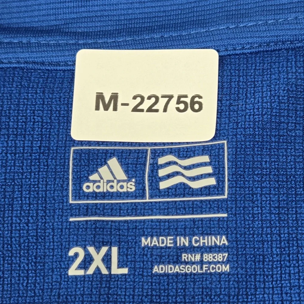 Adidas Men Activewear Top 2XL Blue Quarter Zip Long Sleeve‎